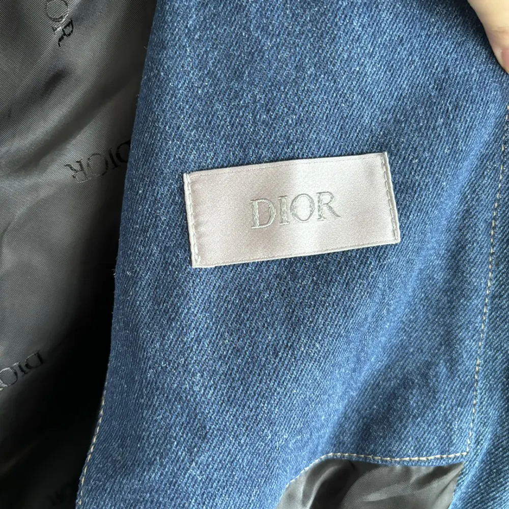 Dior Women Christian Dior Tag Hooded Jacket Blue Cotton Denim