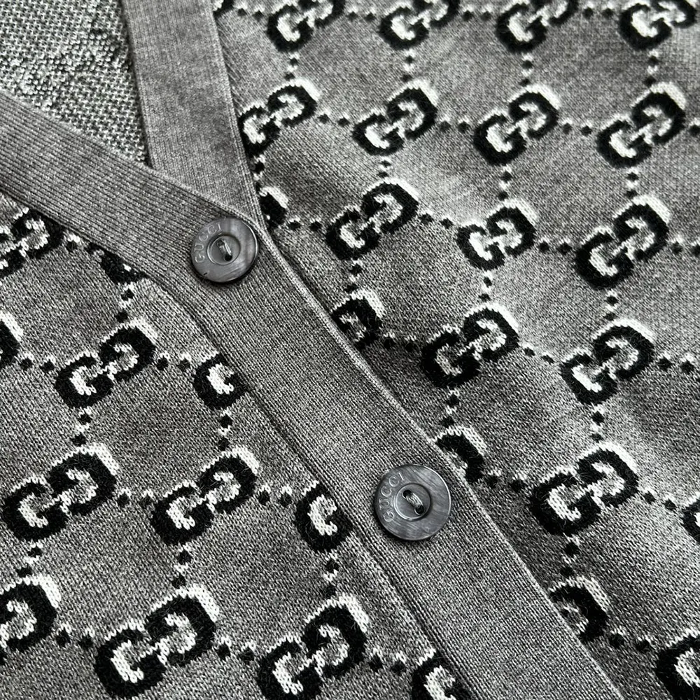 G*u*i men wool jacquard cardigan with gg shadow 798137xkd8r1136