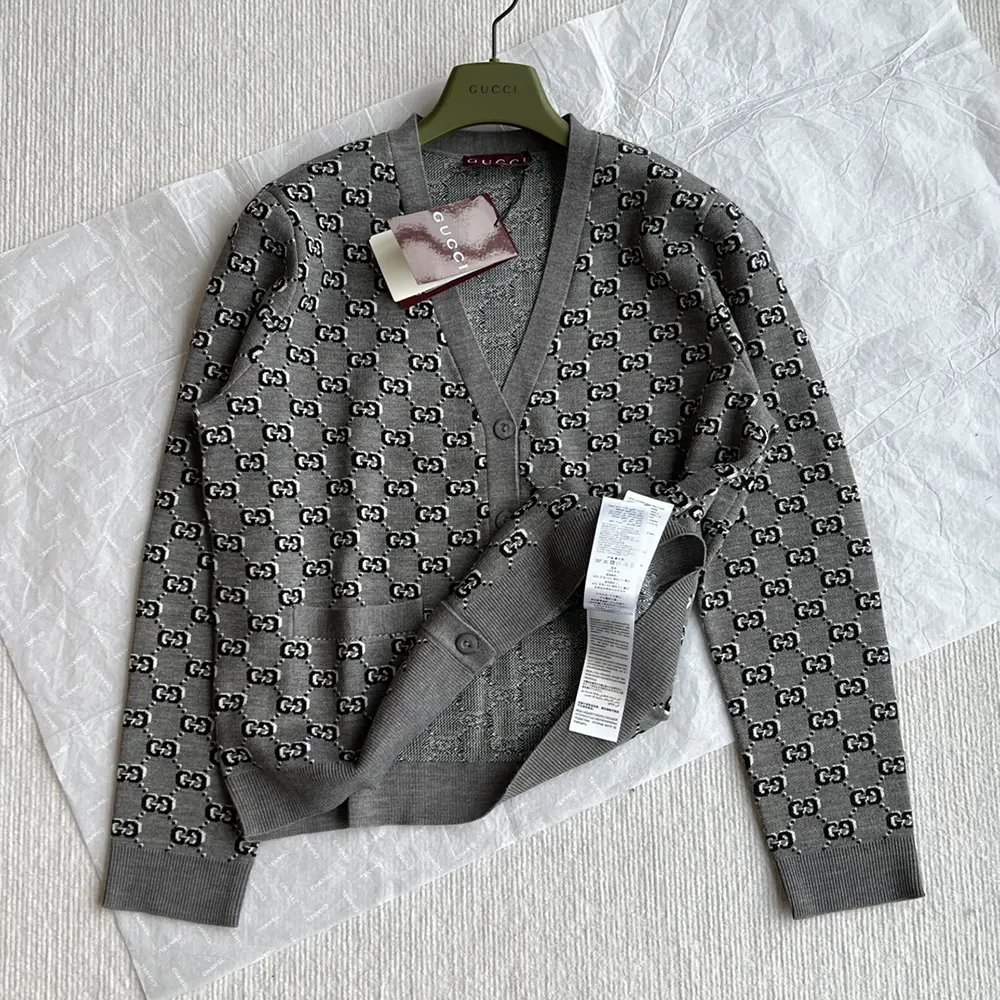 G*u*i men wool jacquard cardigan with gg shadow 798137xkd8r1136