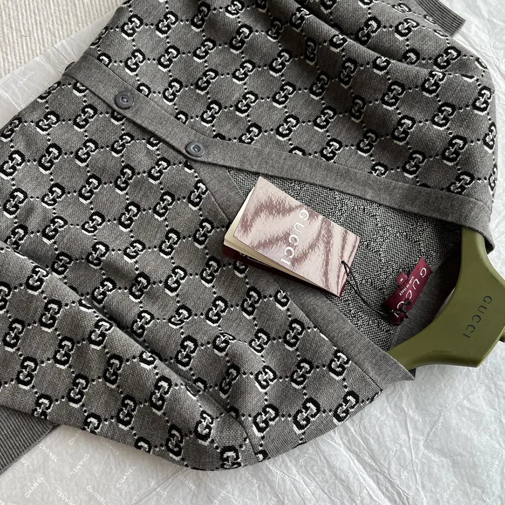 G*u*i men wool jacquard cardigan with gg shadow 798137xkd8r1136