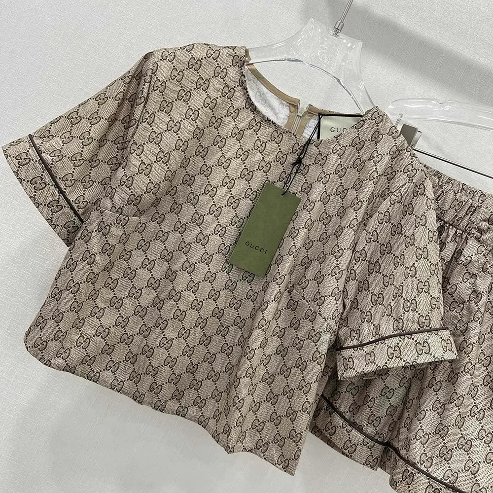 G*u*i women gg supreme print silk shirt 772401zanrp2237