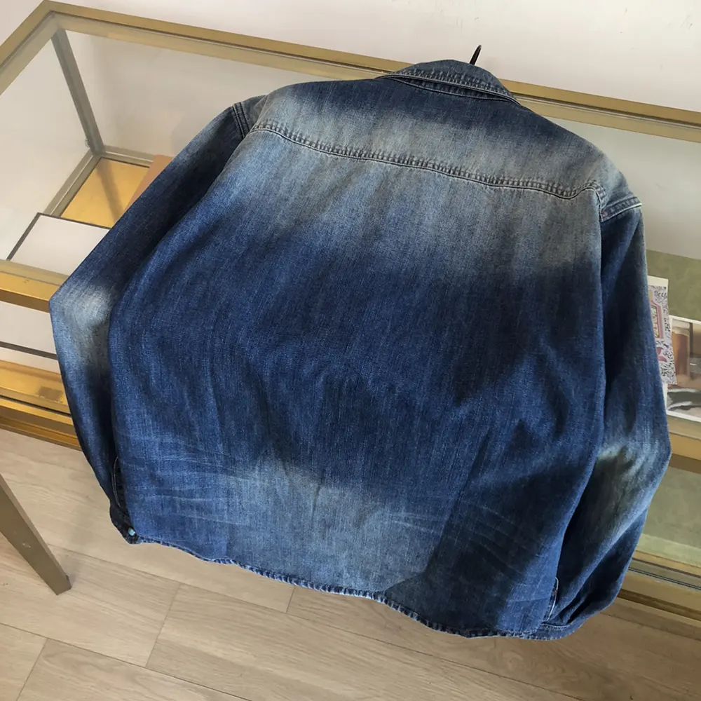 Louis Vuitton Men Fitted Long-Sleeved Denim Shirt 1AFXL5