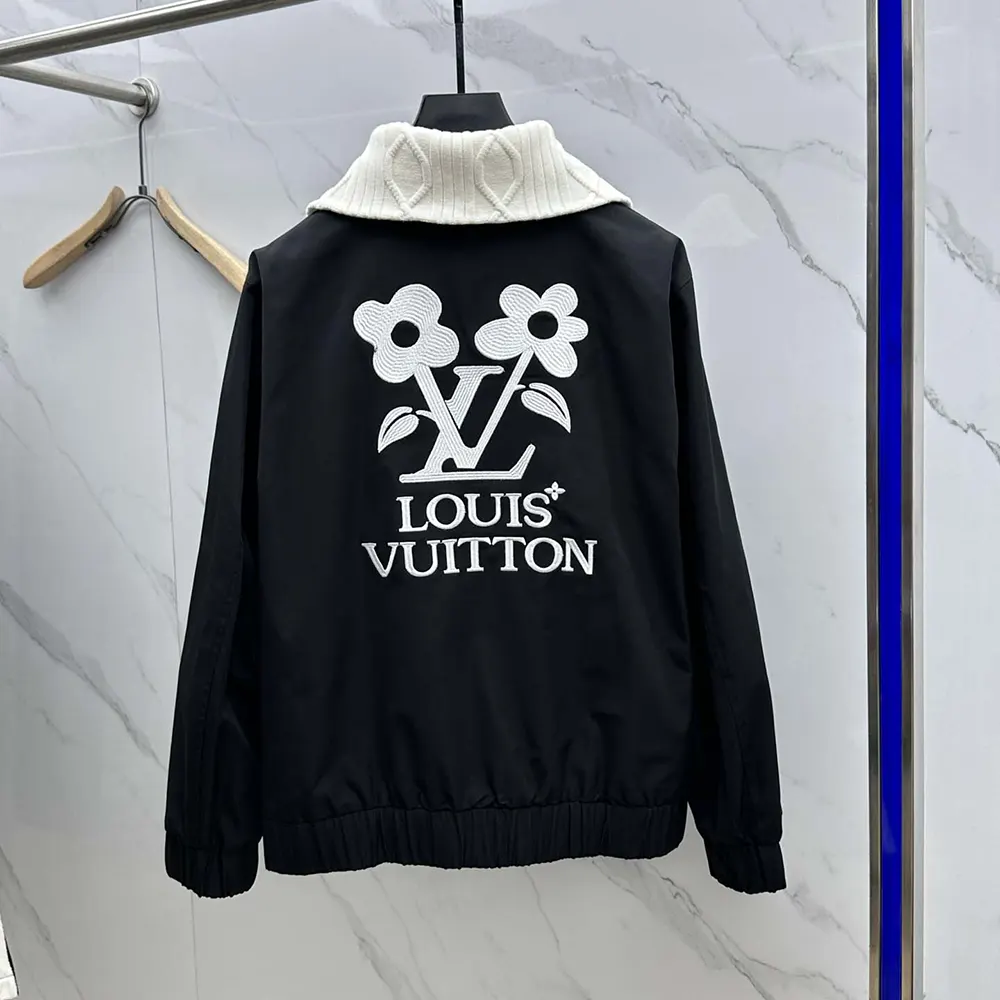Louis Vuitton Men Knitted Collar Embroidered Technical Blouson 1AFPU4