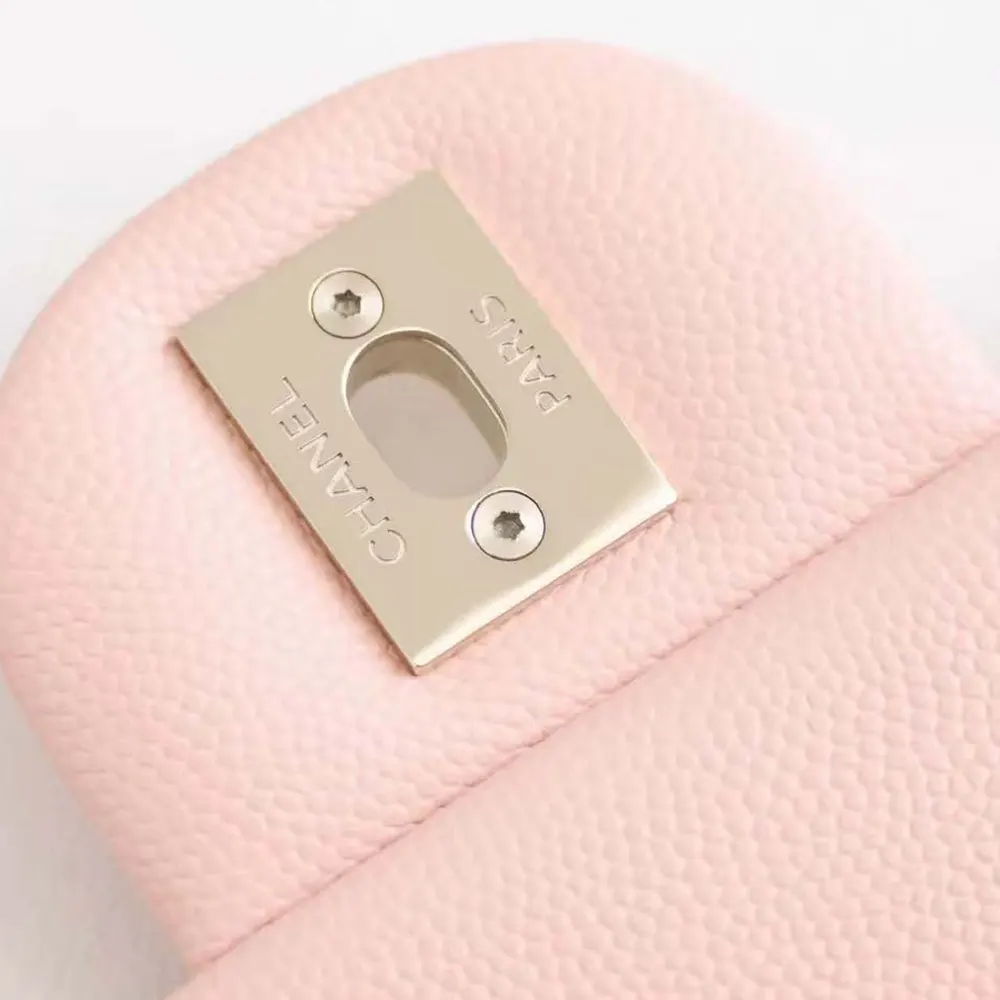 Chanel Women Classic 11.12 Handbag in Lambskin Leather-Light Pink
