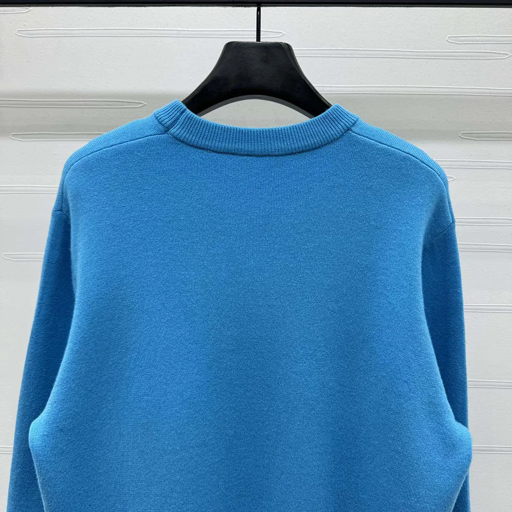 Dior Women Christian Dior Couture Sweater Blue Wool Blend