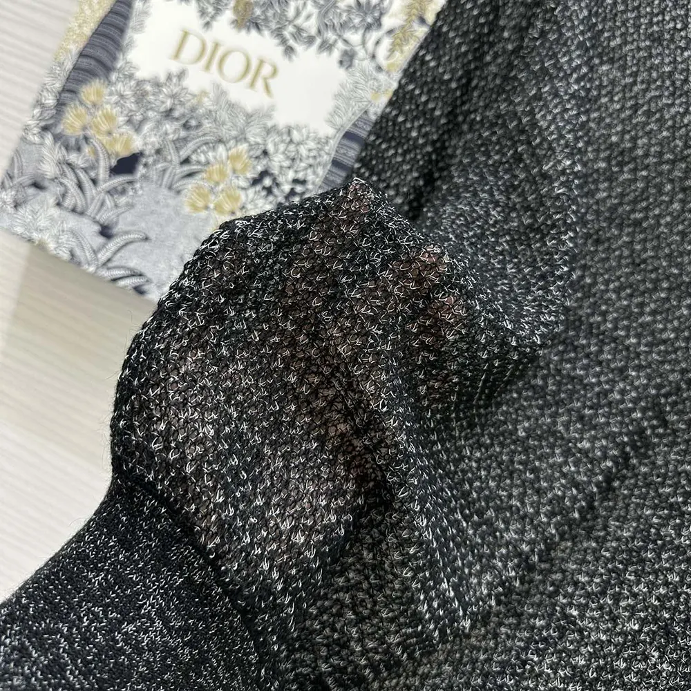 Dior Women Ascot Sweater Black Mohair Alpaca and Silk Blend Knit