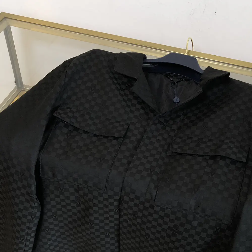 Louis Vuitton Men Damier Open Collar Wool Overshirt 1AFVND