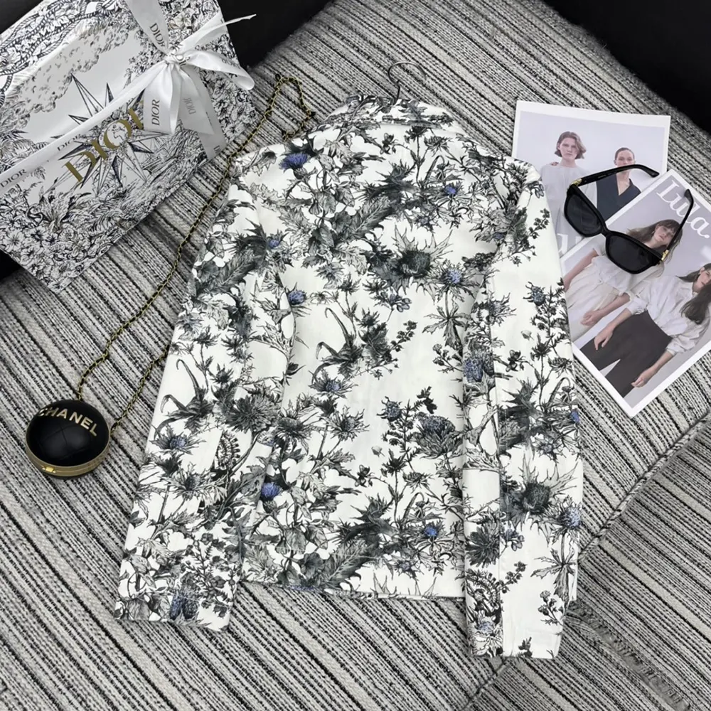 Dior Men Caro Jacket White Cotton Denim with Blue Dior Chardons Motif