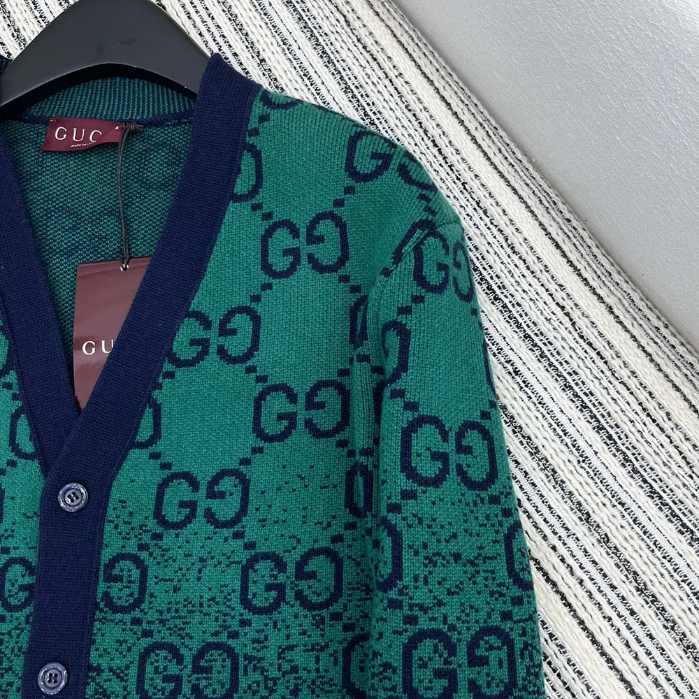 G*u*i men gg degrade wool jacquard cardigan ‎795012xkd423529