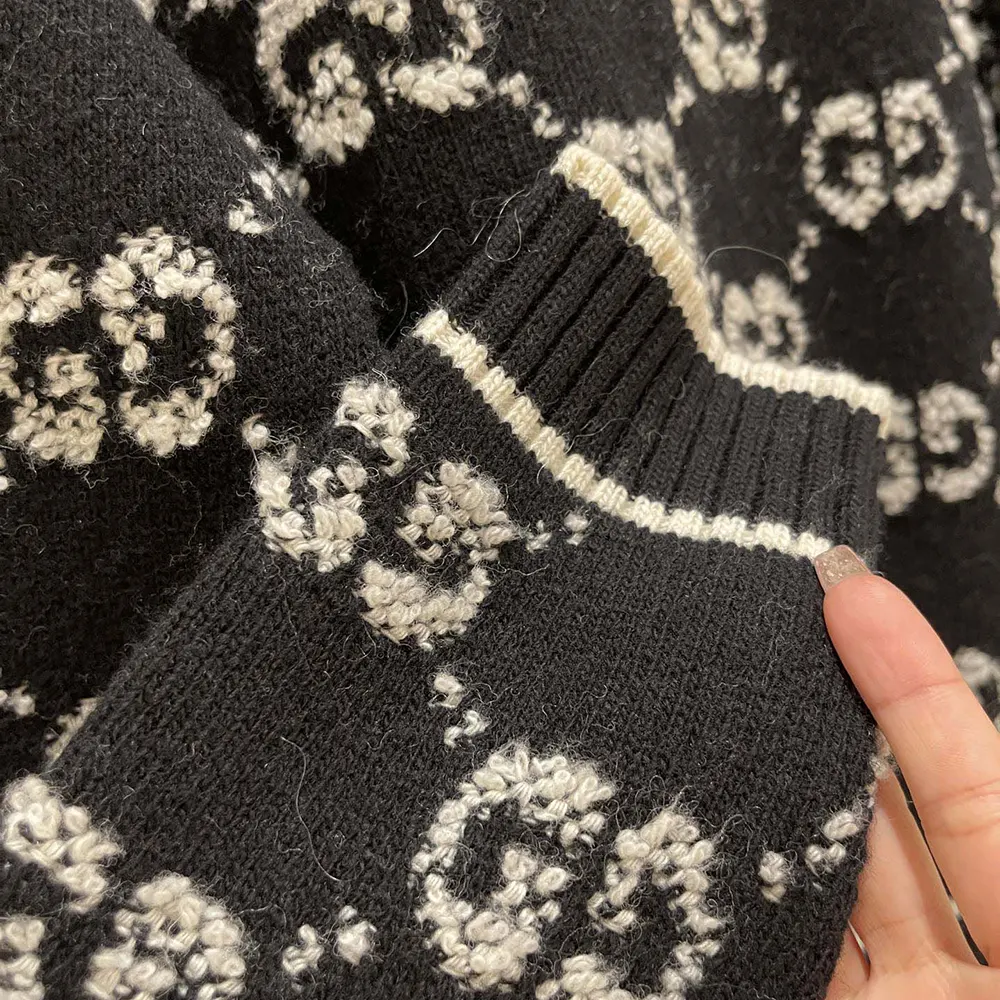 G*u*i women gg wool boucle jacquard cardigan 713300xkcna1289