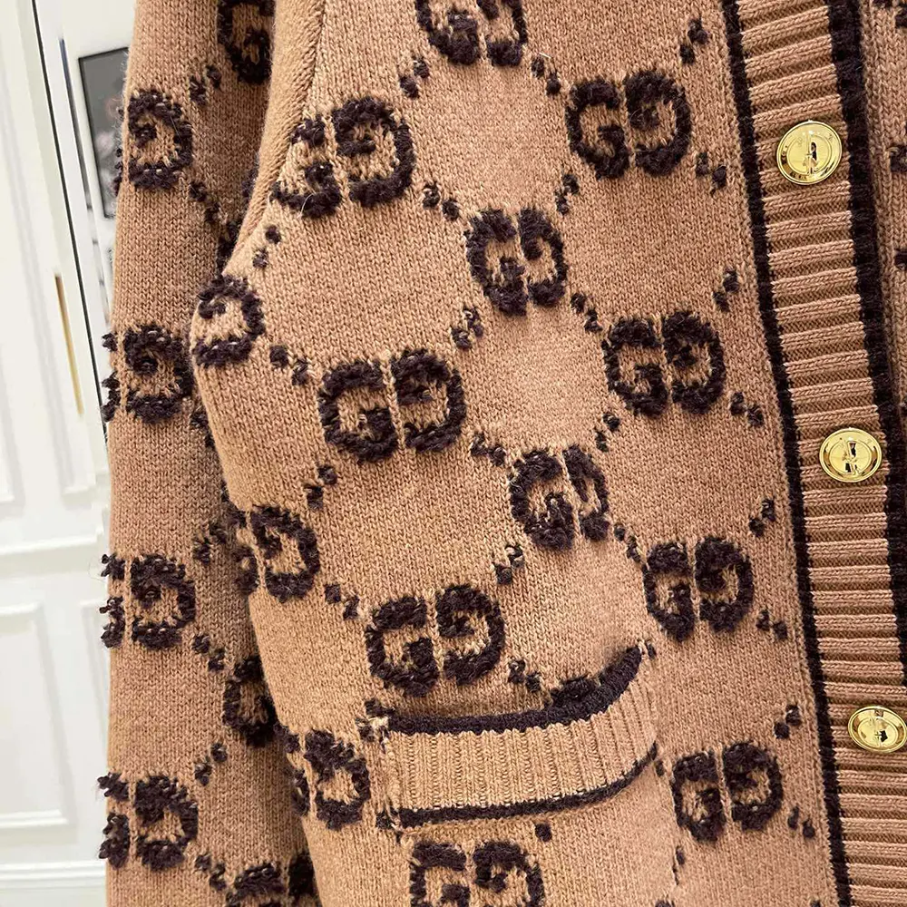 G*u*i women gg wool boucle jacquard cardigan 713300xkcna2668