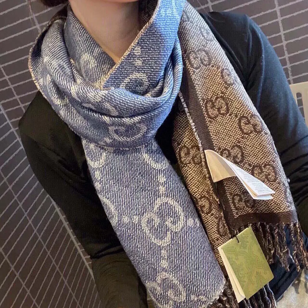 G*u*i unisex gg jacquard knit scarf with tassels-navy 6766103g2004165