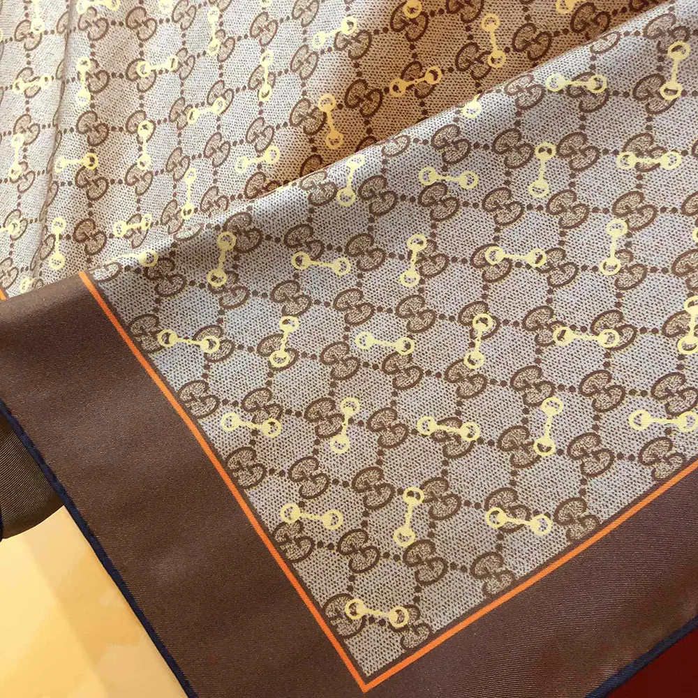 G*u*i unisex gg print with horsebits silk scarf-beige 6625763g0012276
