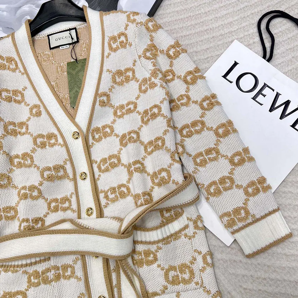 G*u*i women gg wool boucle jacquard cardigan ‎770060xkcna9273