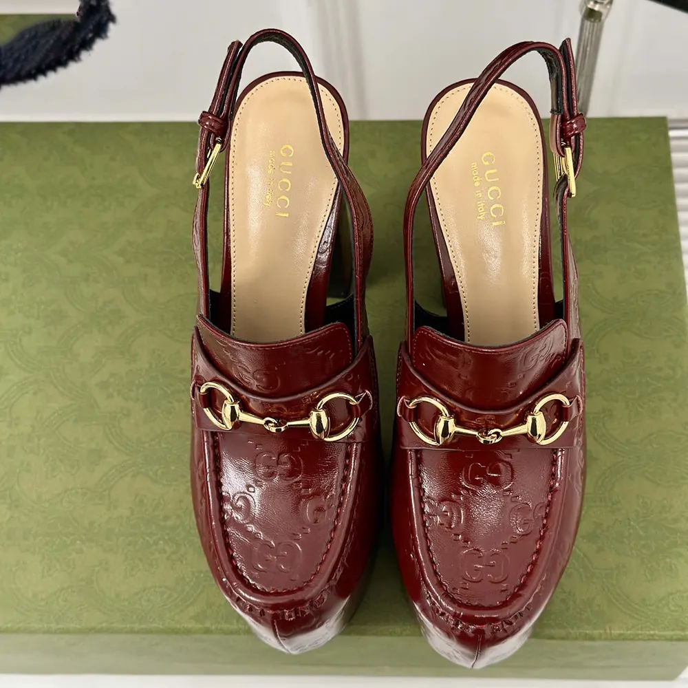 G*u*i women horsebit platform loafer slingback 805308aad4u6207