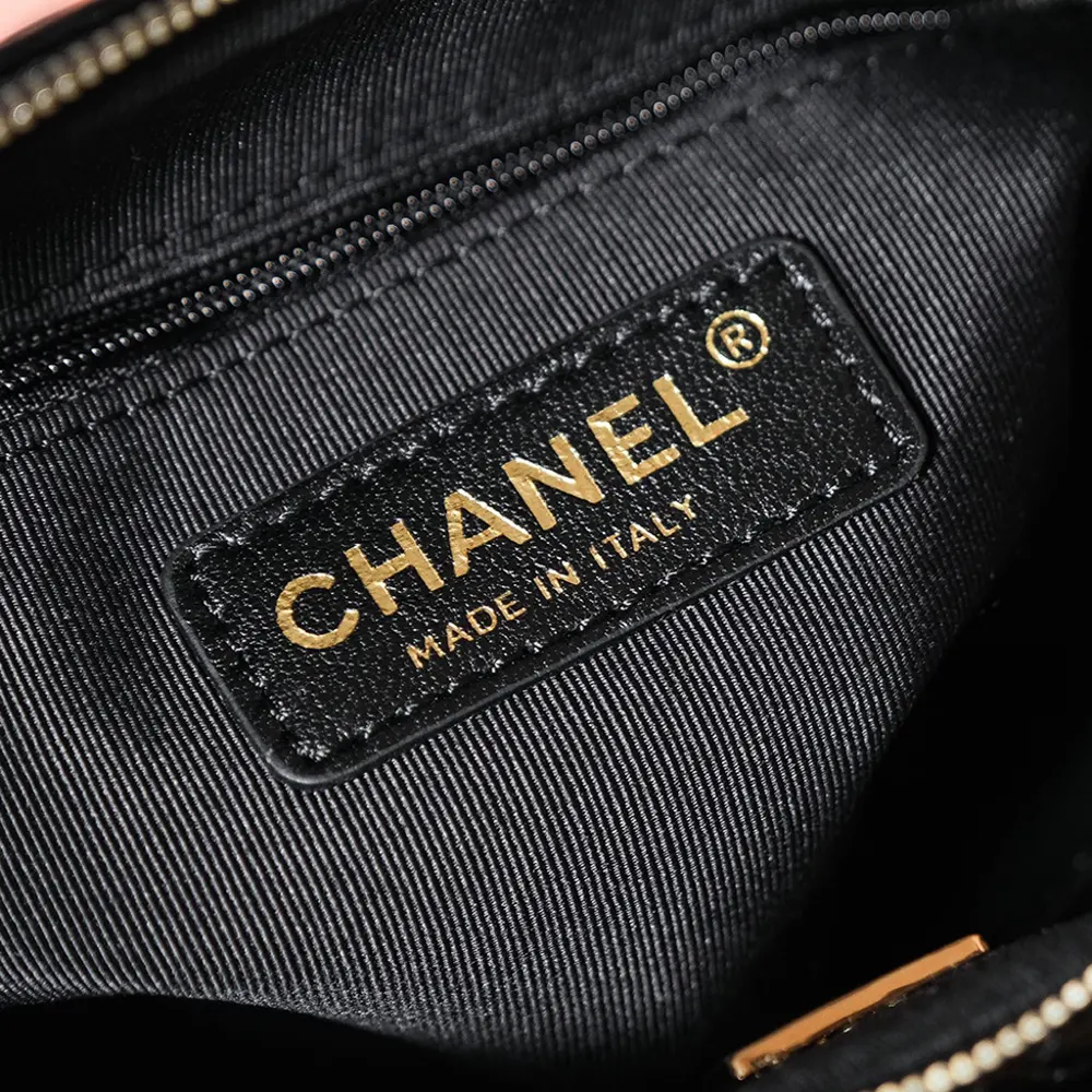 Chanel Women Small Tote Shiny Lambskin Gold Tone Metal