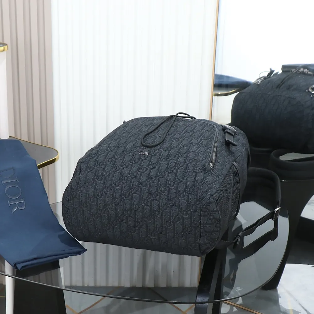 Dior Men Dior 8 Backpack with Flap Black Dior Oblique Jacquard