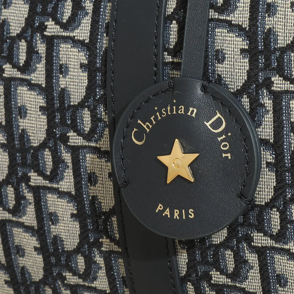 Dior Unisex Dior Groove 25 Bag Blue Dior Oblique Jacquard