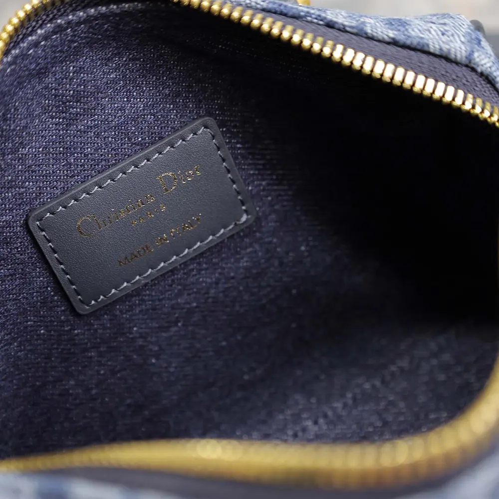 Dior Women Groove 20 Bag Blue Denim Dior Oblique Jacquard