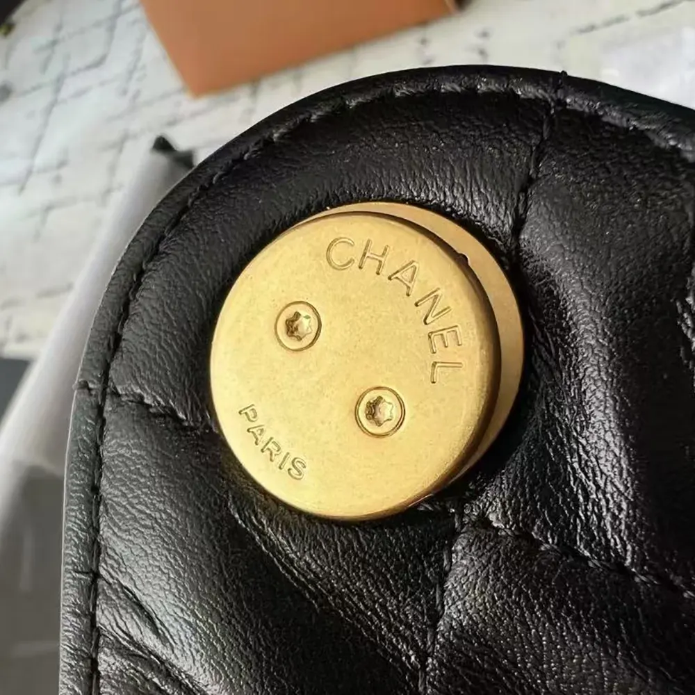 Chanel Women 25 Hobo Bag Calfskin Gold Tone Metal-Black