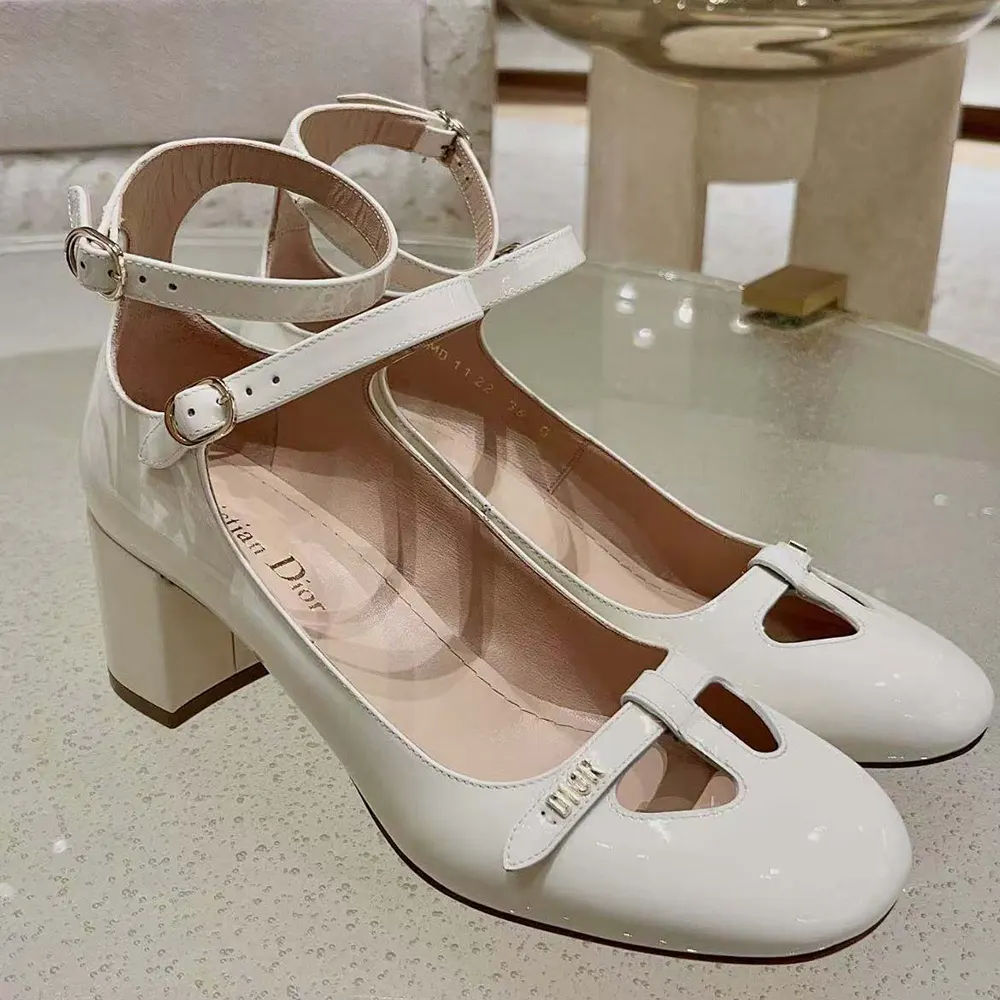 Dior Women Aime Dior Pump White Patent Calfskin