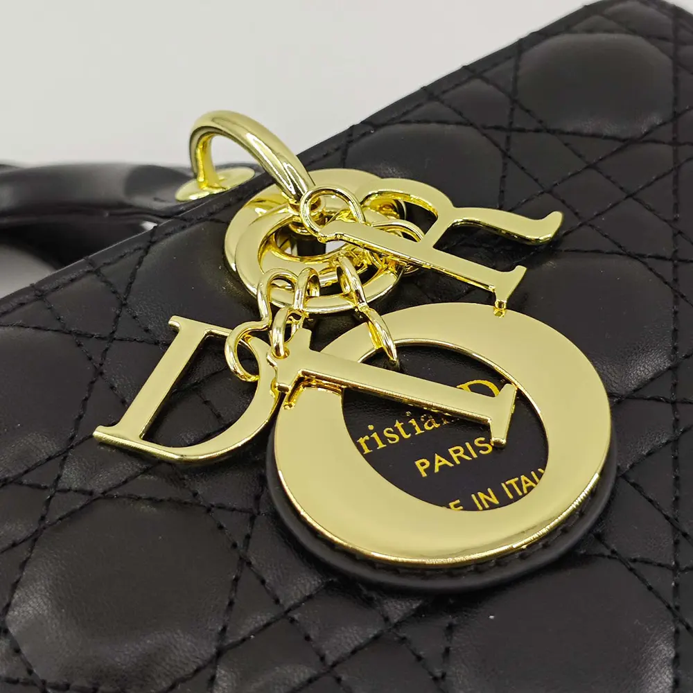 Dior Women Large Lady Dior Bag Black Cannage Lambskin M0566ONGE