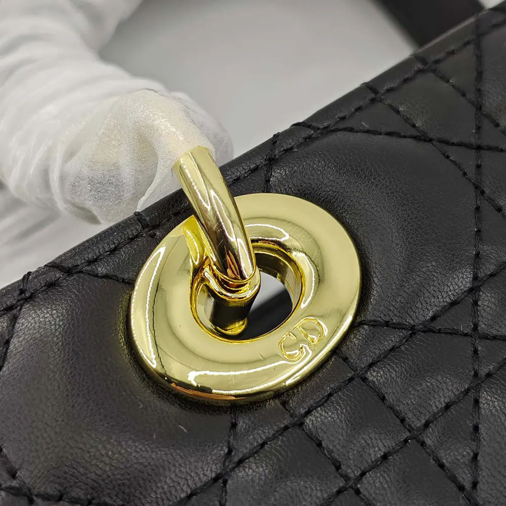 Dior Women Large Lady Dior Bag Black Cannage Lambskin M0566ONGE