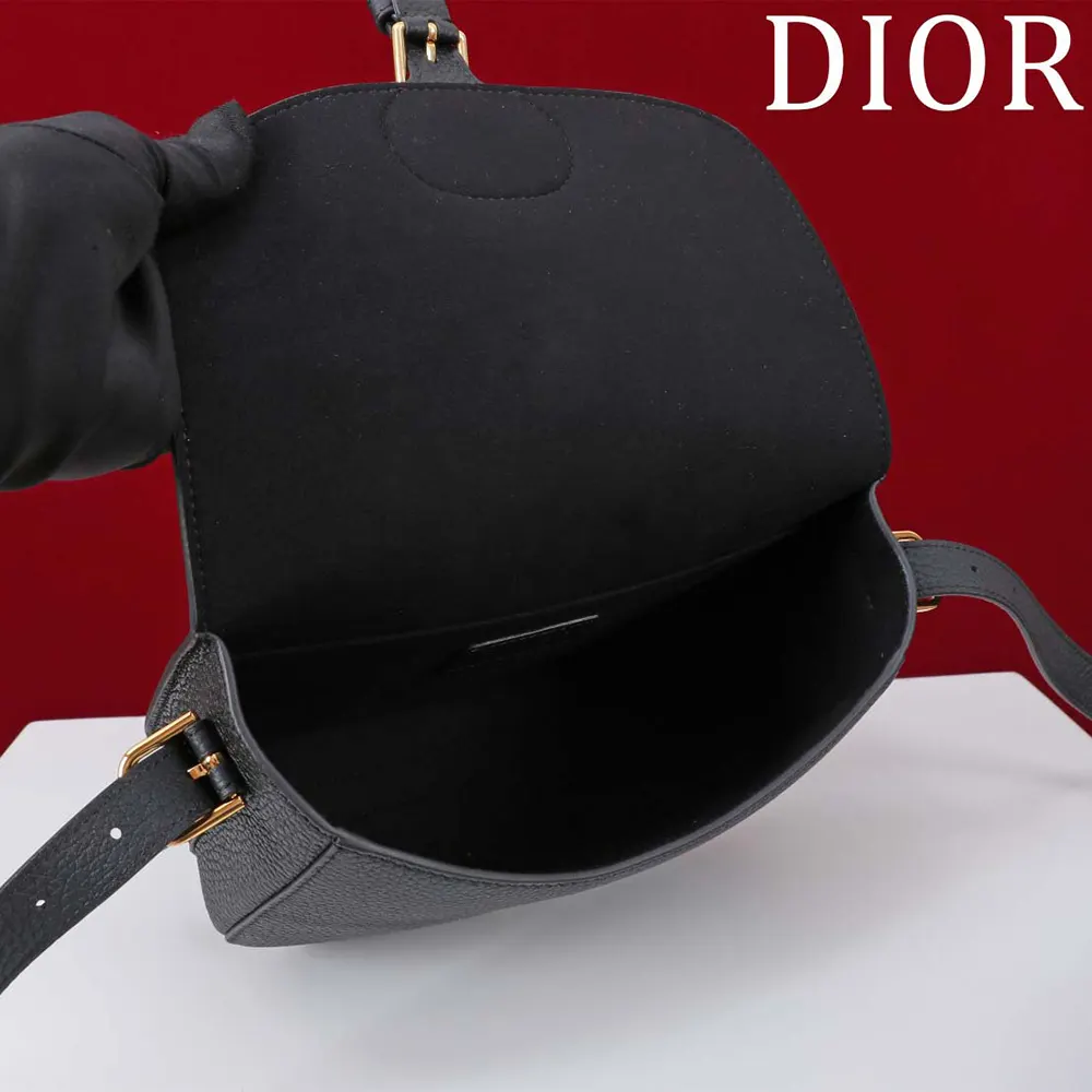 Dior Women Medium Dior Bobby Bag Black Grained Calfskin M9337USKU