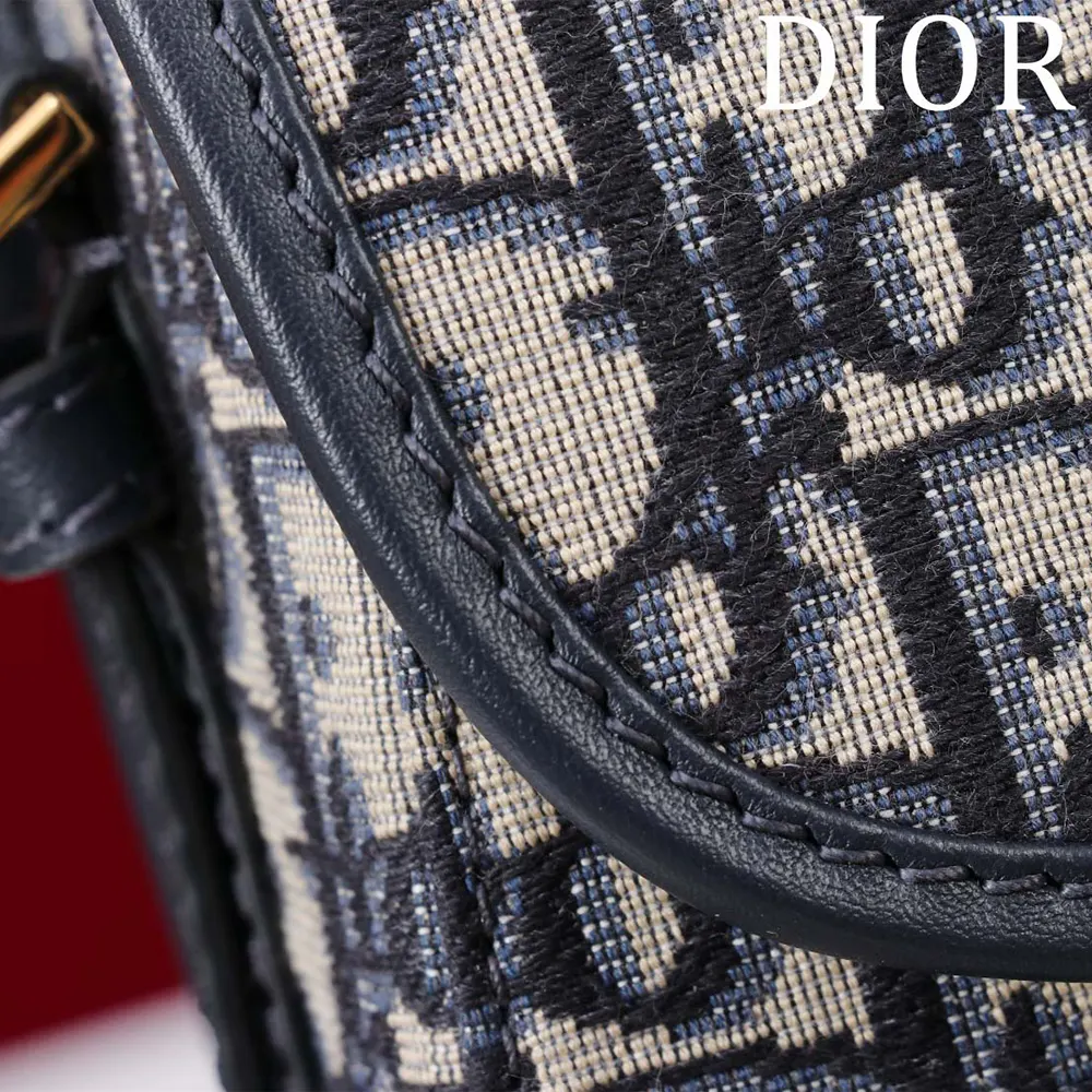 Dior Women Medium Dior Bobby Bag Blue Dior Oblique Jacquard