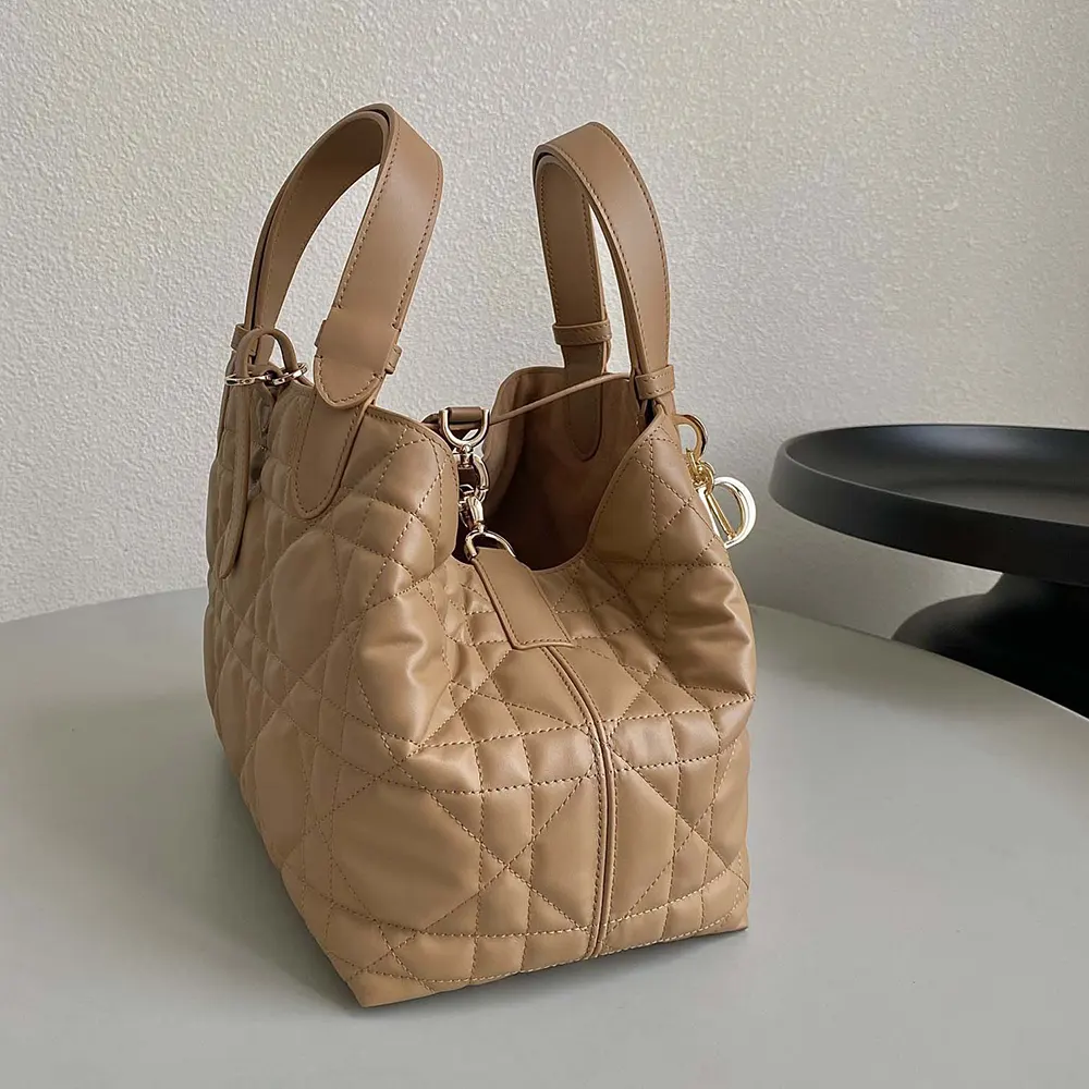 Dior Women Medium Dior Toujours Bag Medium Tan Macrocannage Calfskin