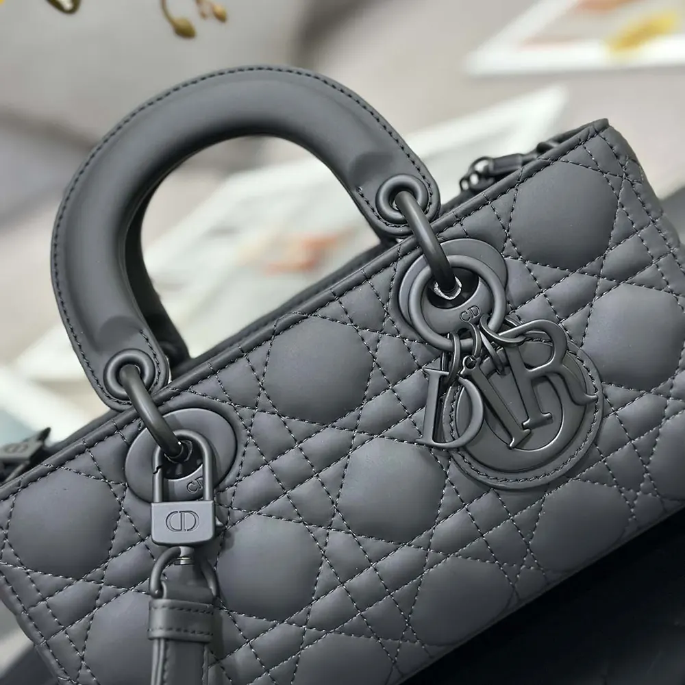 Dior Women Small Lady D-Joy Bag Ultramatte Black Cannage Calfskin
