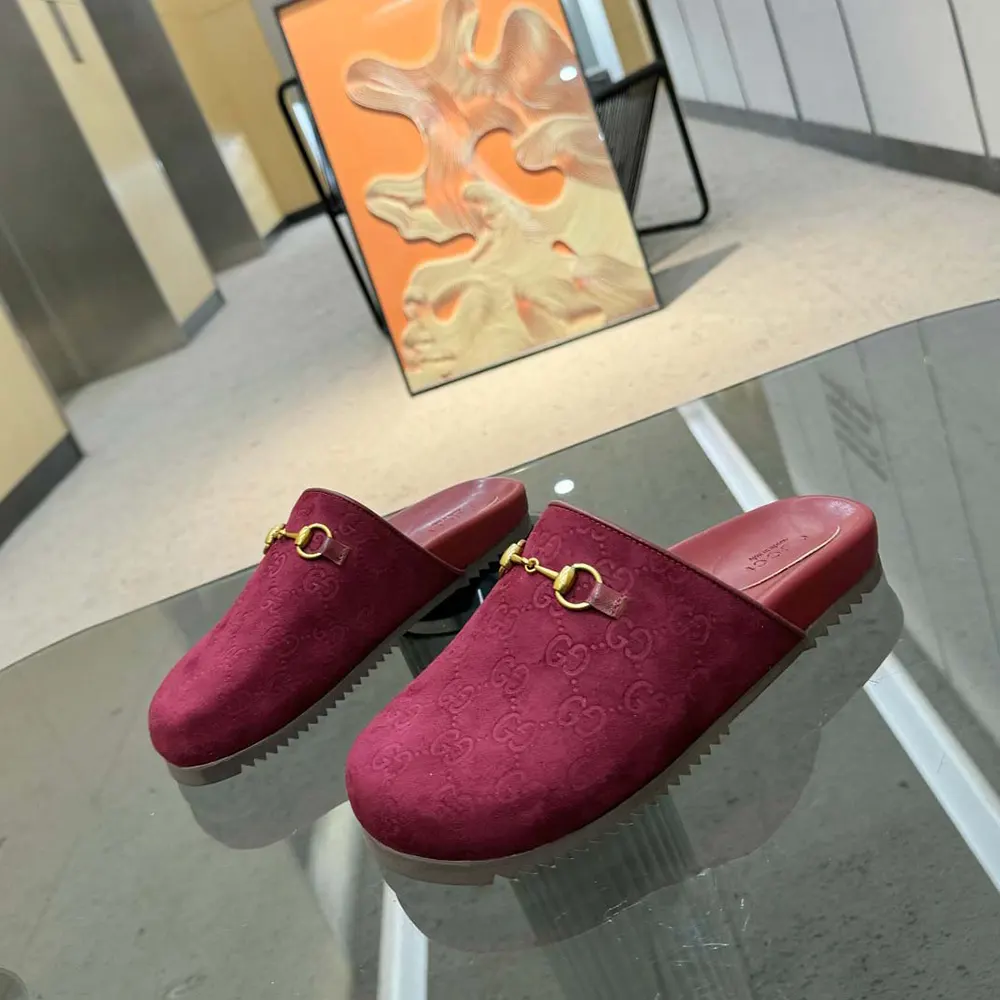 G*u*i women horsebit slipper in red gg canvas 7467129sf408551
