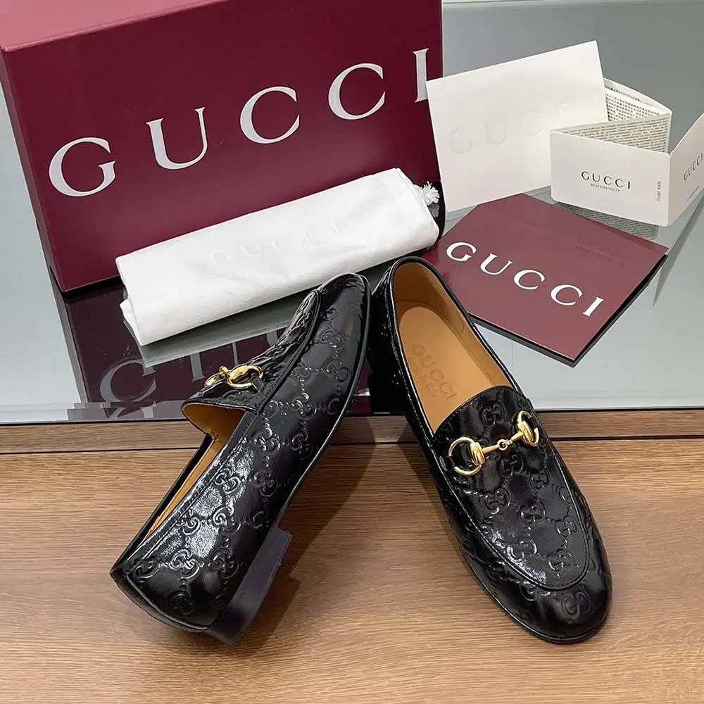 G*u*i women jordaan loafer black gg leather 786016aad6s1000