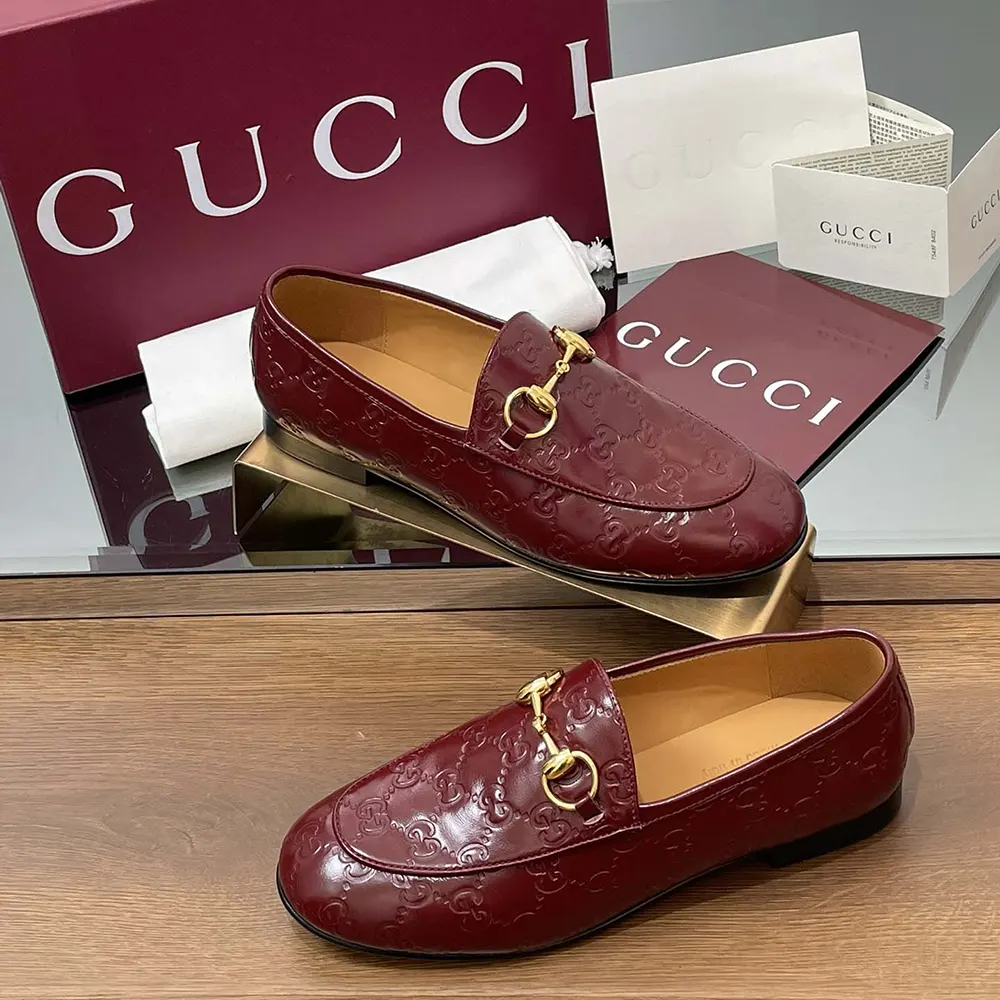 G*u*i women jordaan loafer red gg leather 786016aad6s6207