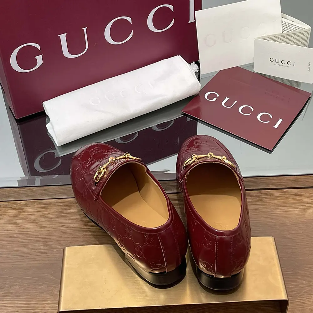 G*u*i women jordaan loafer red gg leather 786016aad6s6207