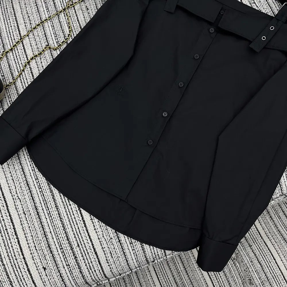 Dior Women Blouse Black Cotton Poplin 521B85A3356_X9000
