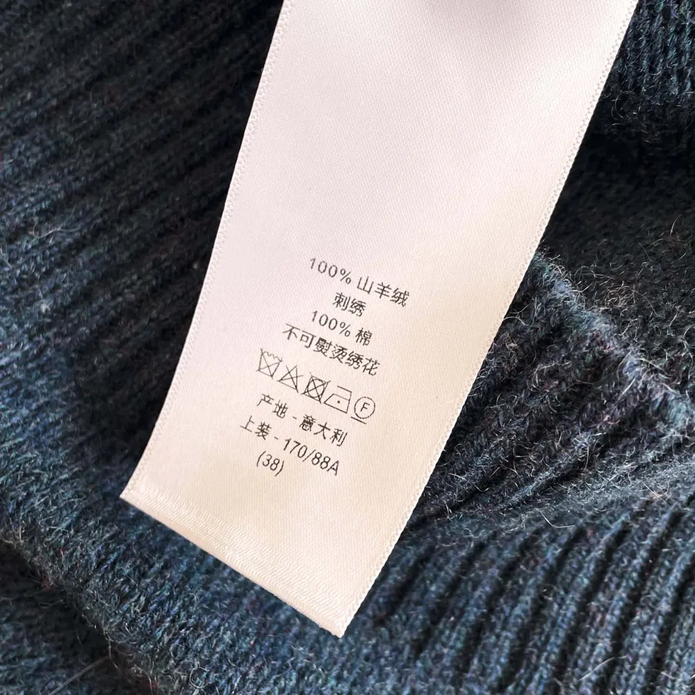 Dior Women Embroidered Sweater Blue Cashmere Knit 514S57A0027