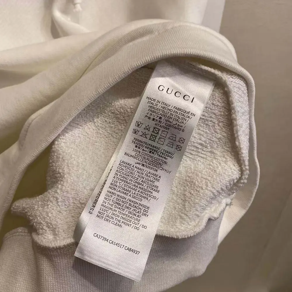G*u*i men g 1921 logo print cotton hoodie-white