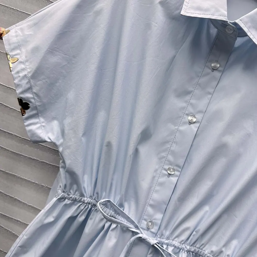 Louis Vuitton Women Drawstring Waist Cotton Poplin Shirt 1AGQMO