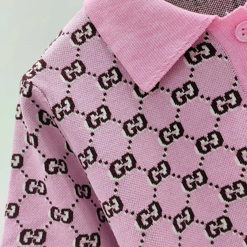 G*u*i women wool jacquard polo top with gg shadow 798132xkd8r5283