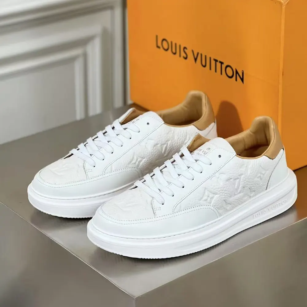 Louis Vuitton LV Unisex Beverly Hills Sneaker in Calf Leather-White 1A8V3N