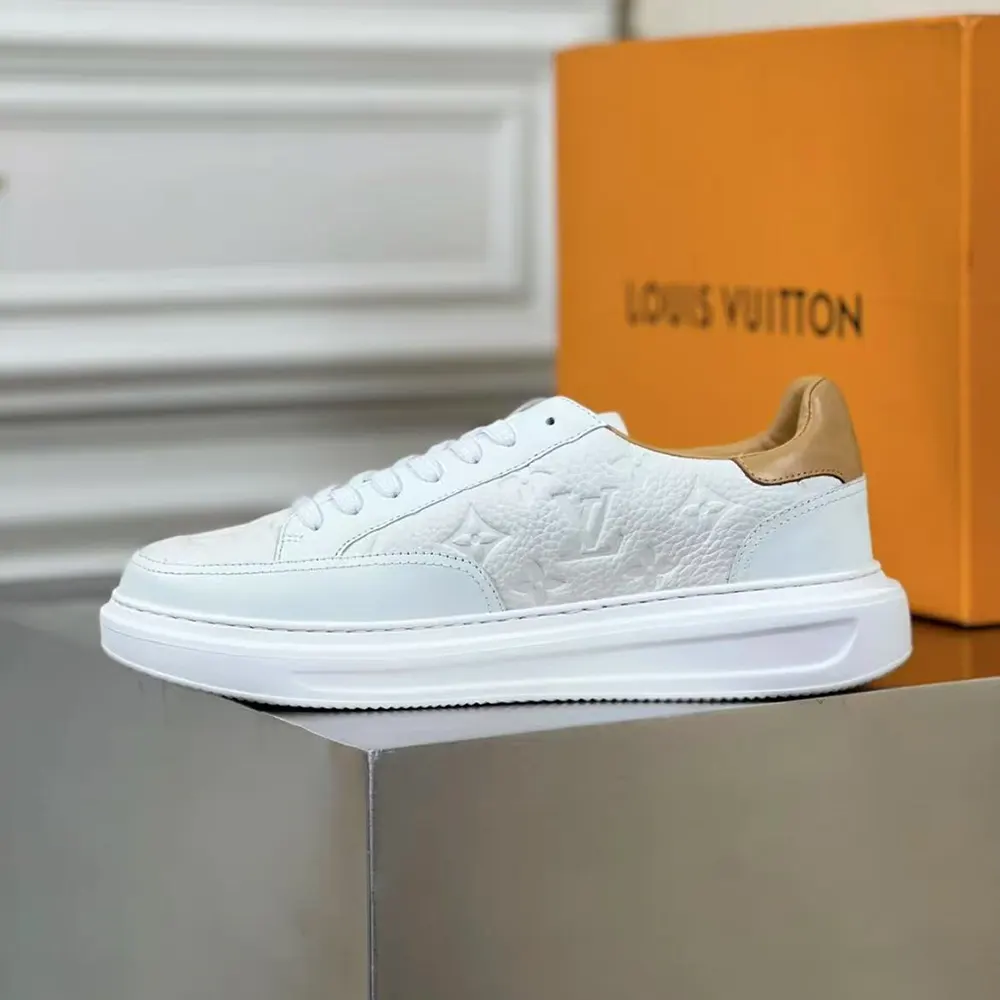 Louis Vuitton LV Unisex Beverly Hills Sneaker in Calf Leather-White 1A8V3N