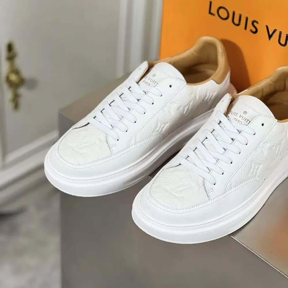 Louis Vuitton LV Unisex Beverly Hills Sneaker in Calf Leather-White 1A8V3N