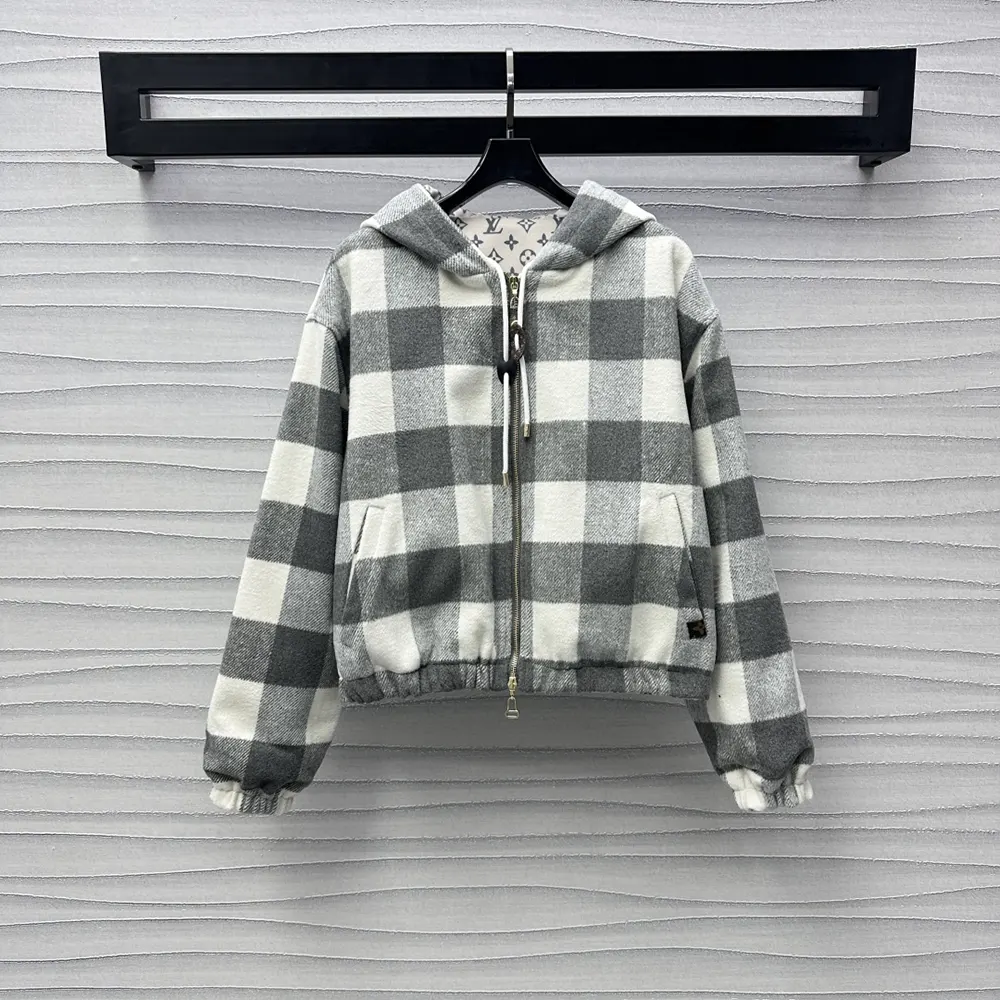 Louis Vuitton Men Double Face Check Zip-Up Jacket 1AGPEP