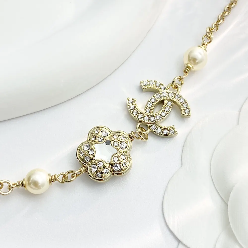 Chanel Women Bracelet Metal Glass Pearls Strass ABF382