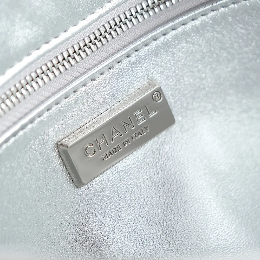 Chanel Women Flap Bag Sequins Silver Tone Metal AS4561