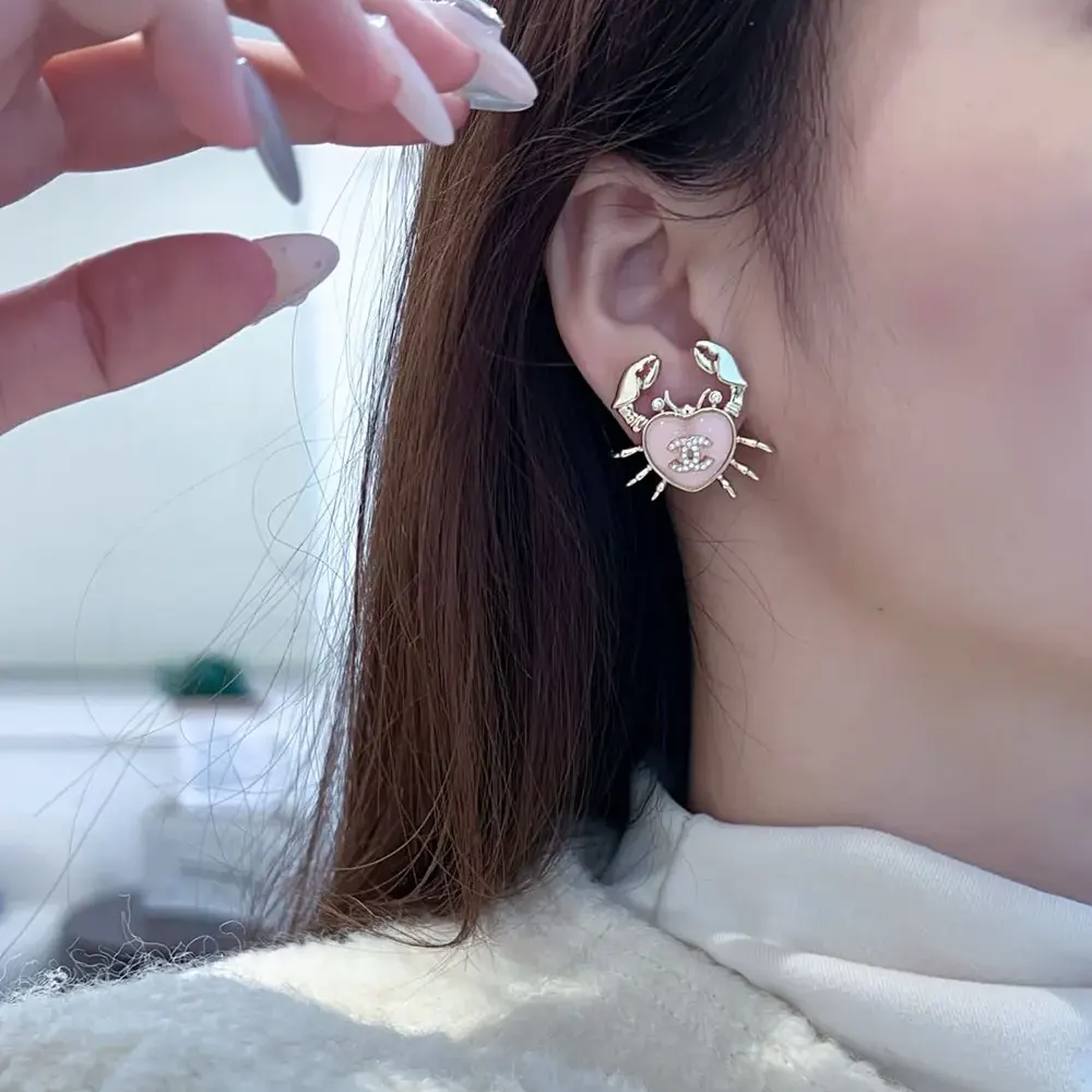 Chanel Women Stud Earrings Metal Glass Resin Strass ABF075