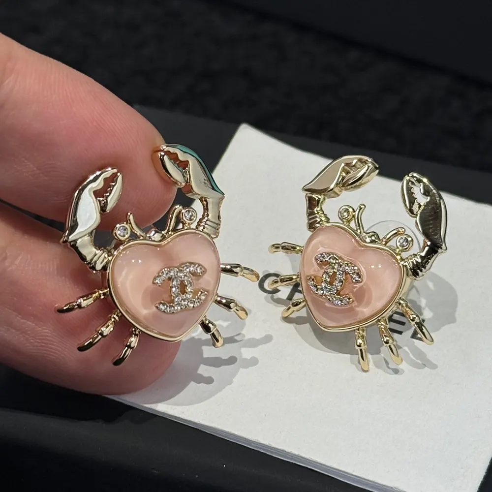 Chanel Women Stud Earrings Metal Glass Resin Strass ABF075