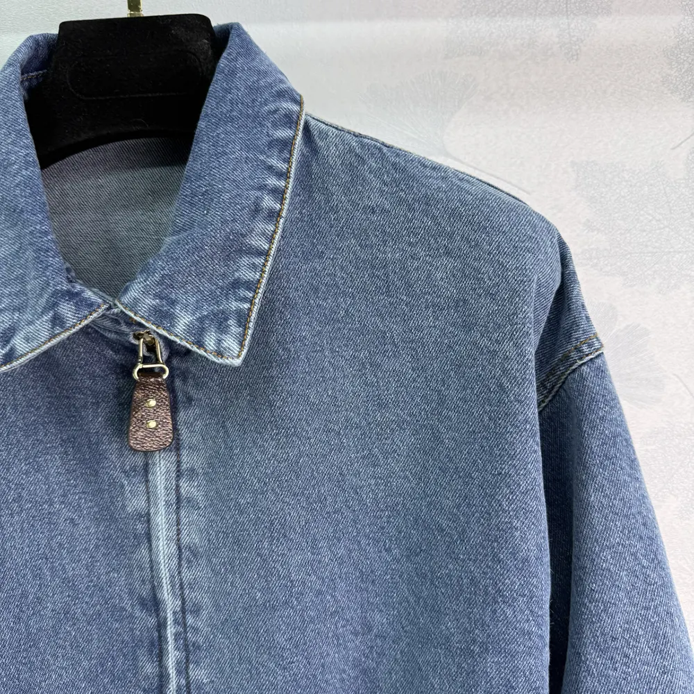 Louis Vuitton Men Denim Bomber Jacket-Blue 1AHHRU