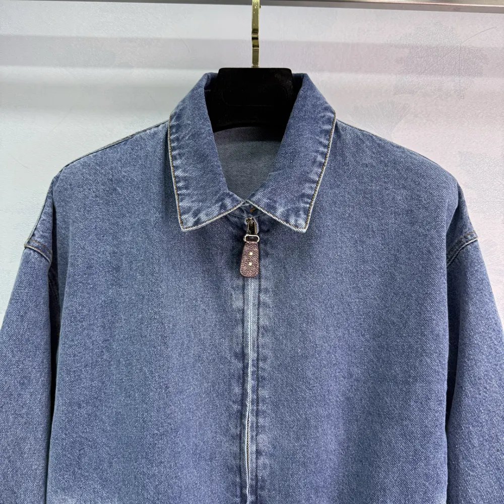 Louis Vuitton Men Denim Bomber Jacket-Blue 1AHHRU
